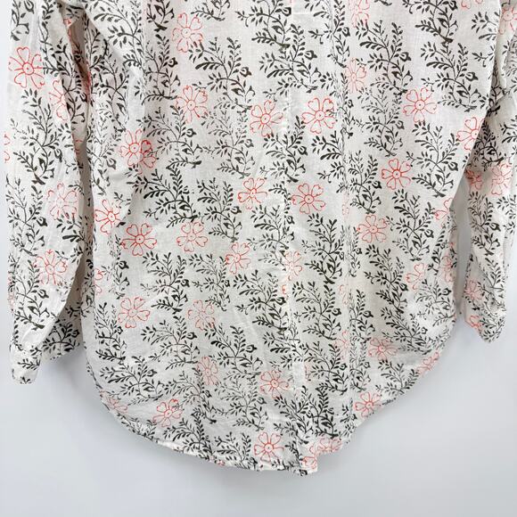 Anthropologie Enchanted Floral Embroidered Button Down Shirt Size Med / Large - Picture 8 of 12